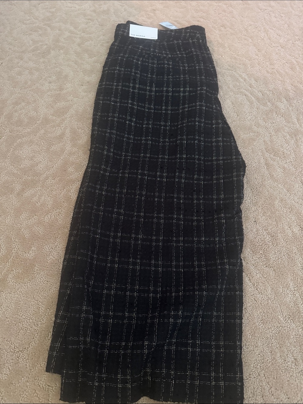 MARINA High Rise Black Plaid wide Leg pants 
Size 16 petite